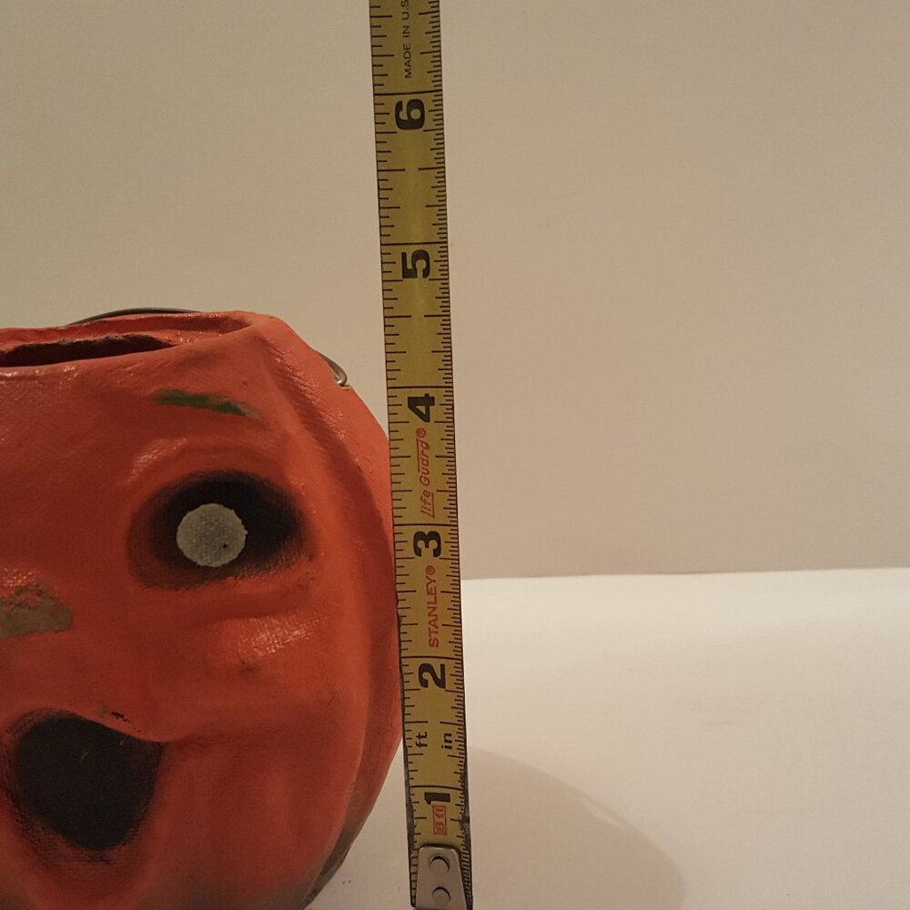Halloween Vintage Jack O Lantern Paper Mache Pulp Container Small *AS IS* - Picture 10 of 16